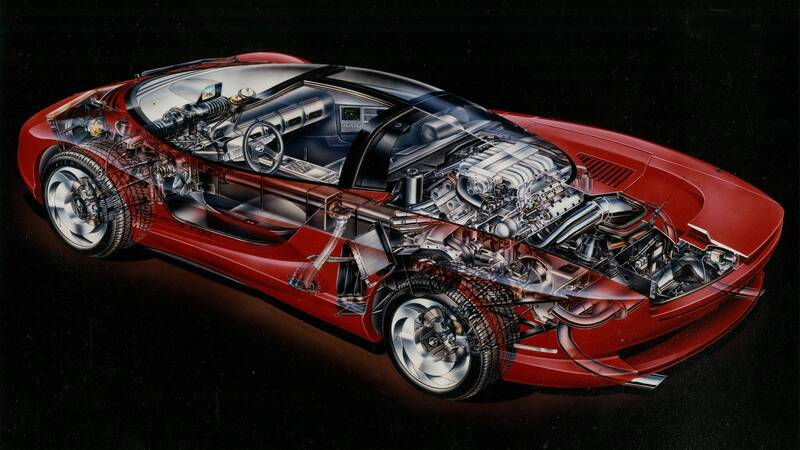 1986 Chevrolet Corvette Indy cutaway