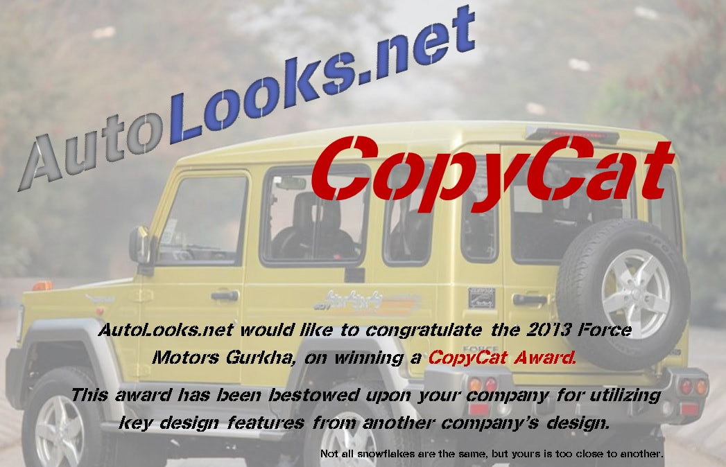 2013 Force Motors Gurkha copycat award certificate