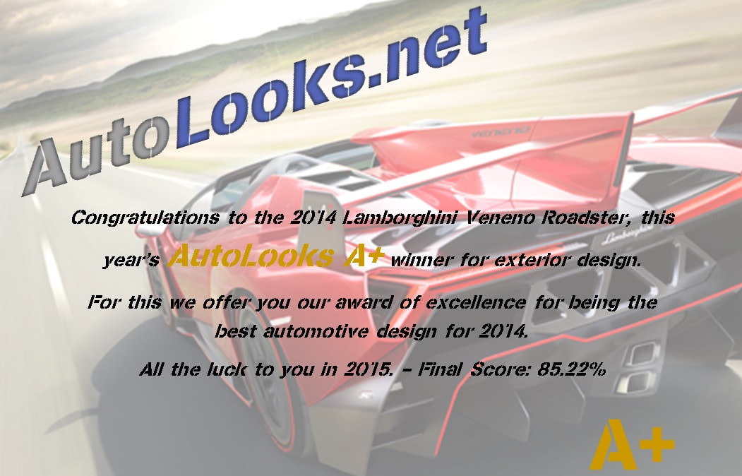 2014 Lamborghini Veneno Roadster A+ Award Certificate
