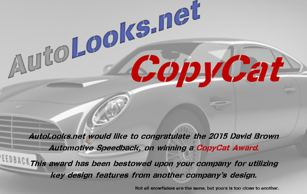 2015 David Brown Speedback CopyCat Certificate