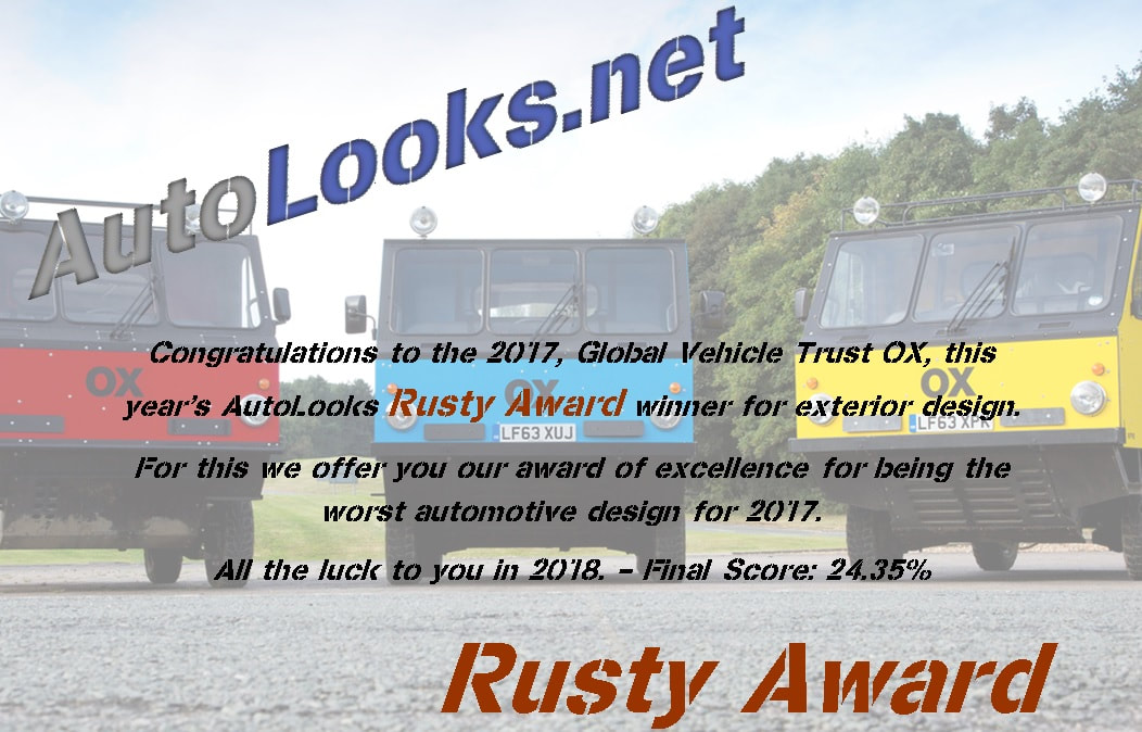 2017 Global Vehicle Trust OX rusty award certificate
