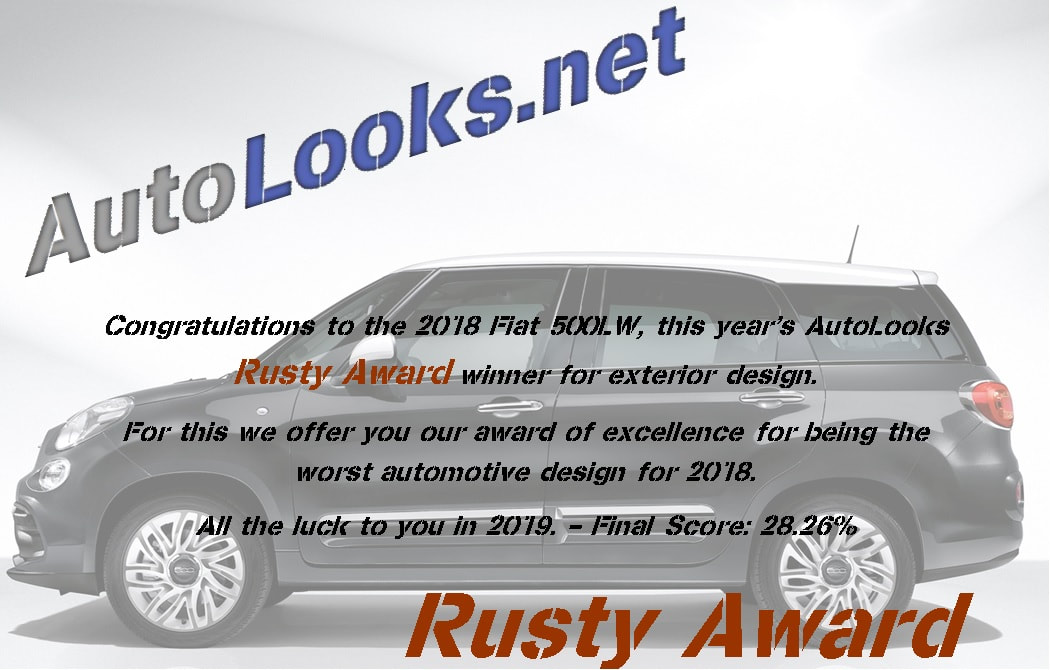 2018 Fiat 500LW rusty award certificate