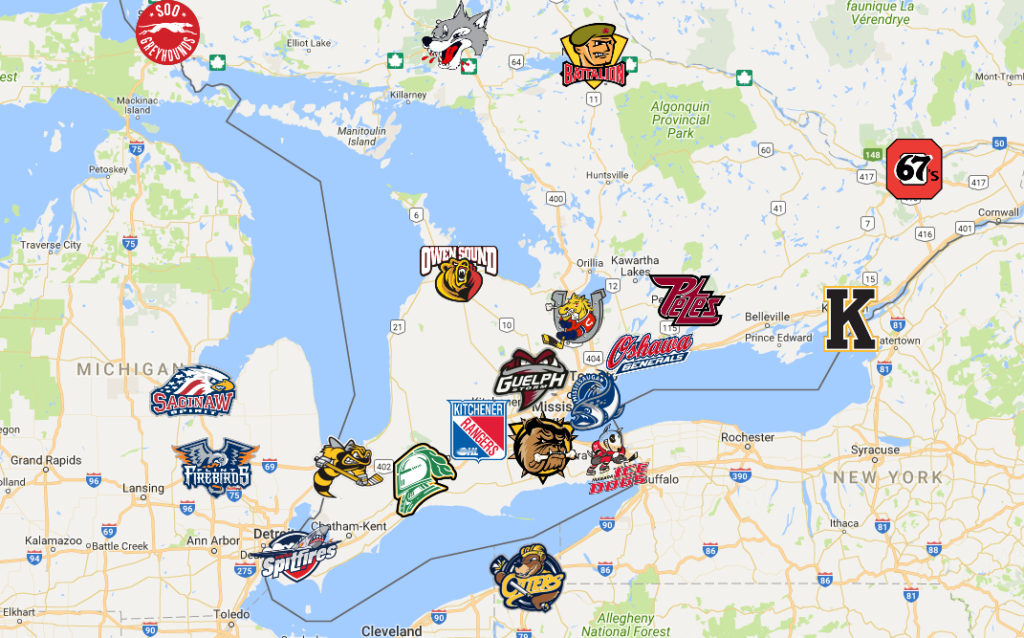 OHL team map