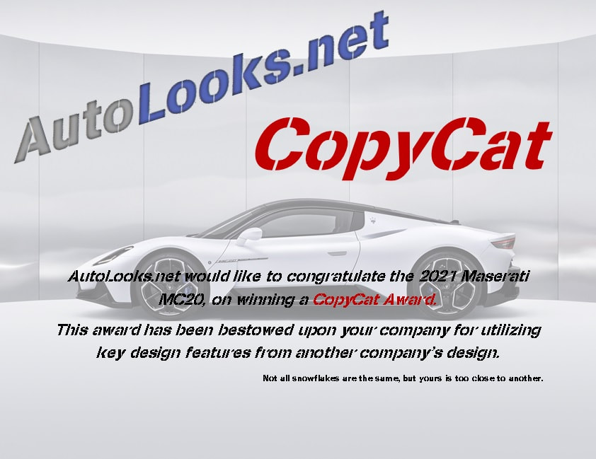 Maserati MC20 copycat award