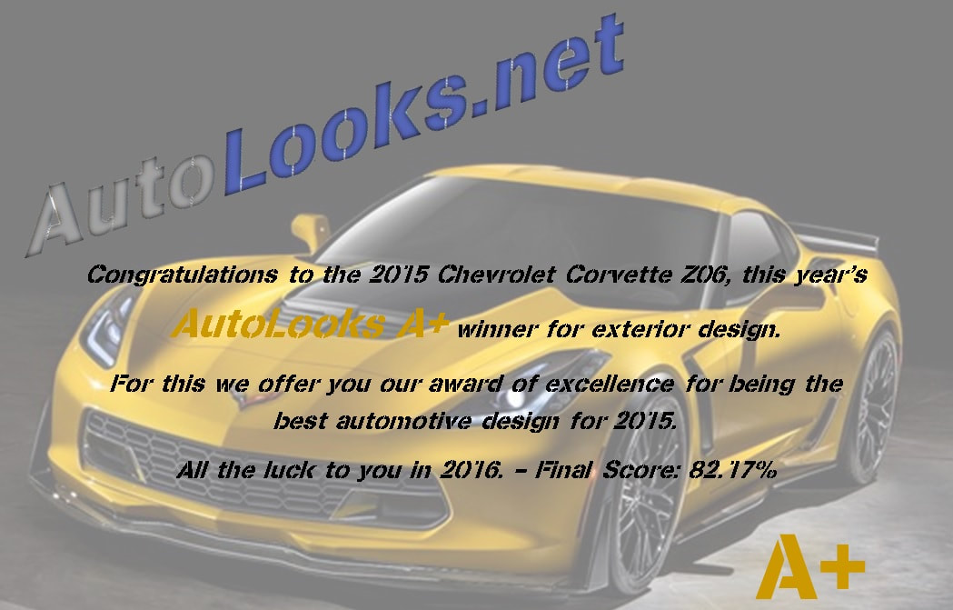 2015 Chevrolet Corvette Z06 A+ Award Certificate
