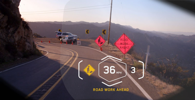 BMW heads up display for motorcycle helmets
