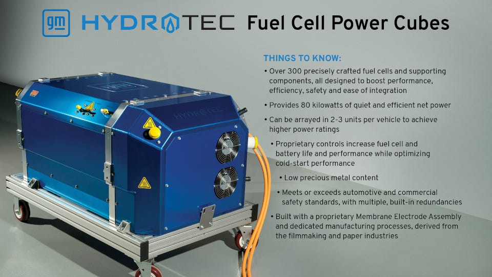 GM Hydrotec fuel cell power