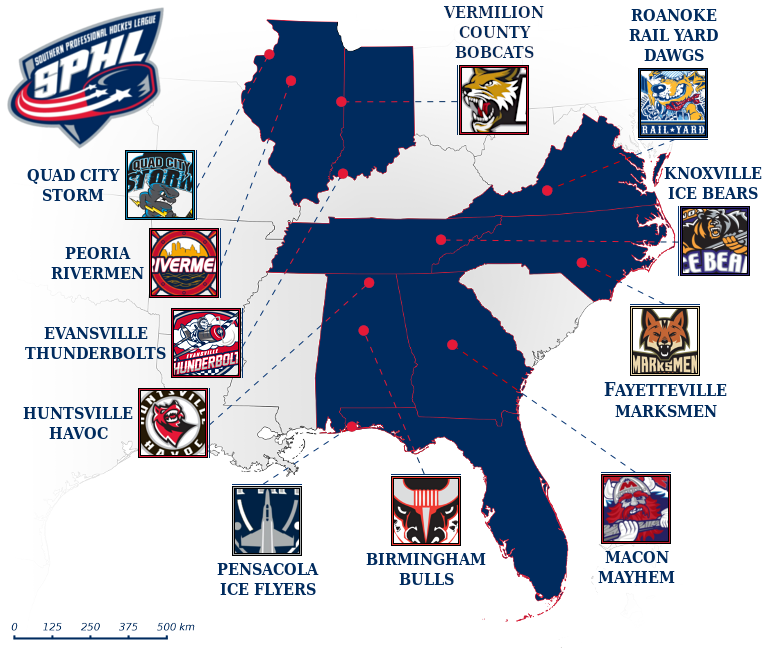 SPHL Team Map