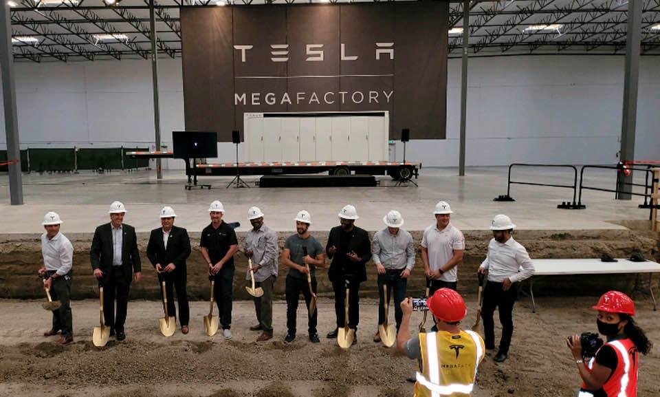 groundbreaking of Tesla Megafactory